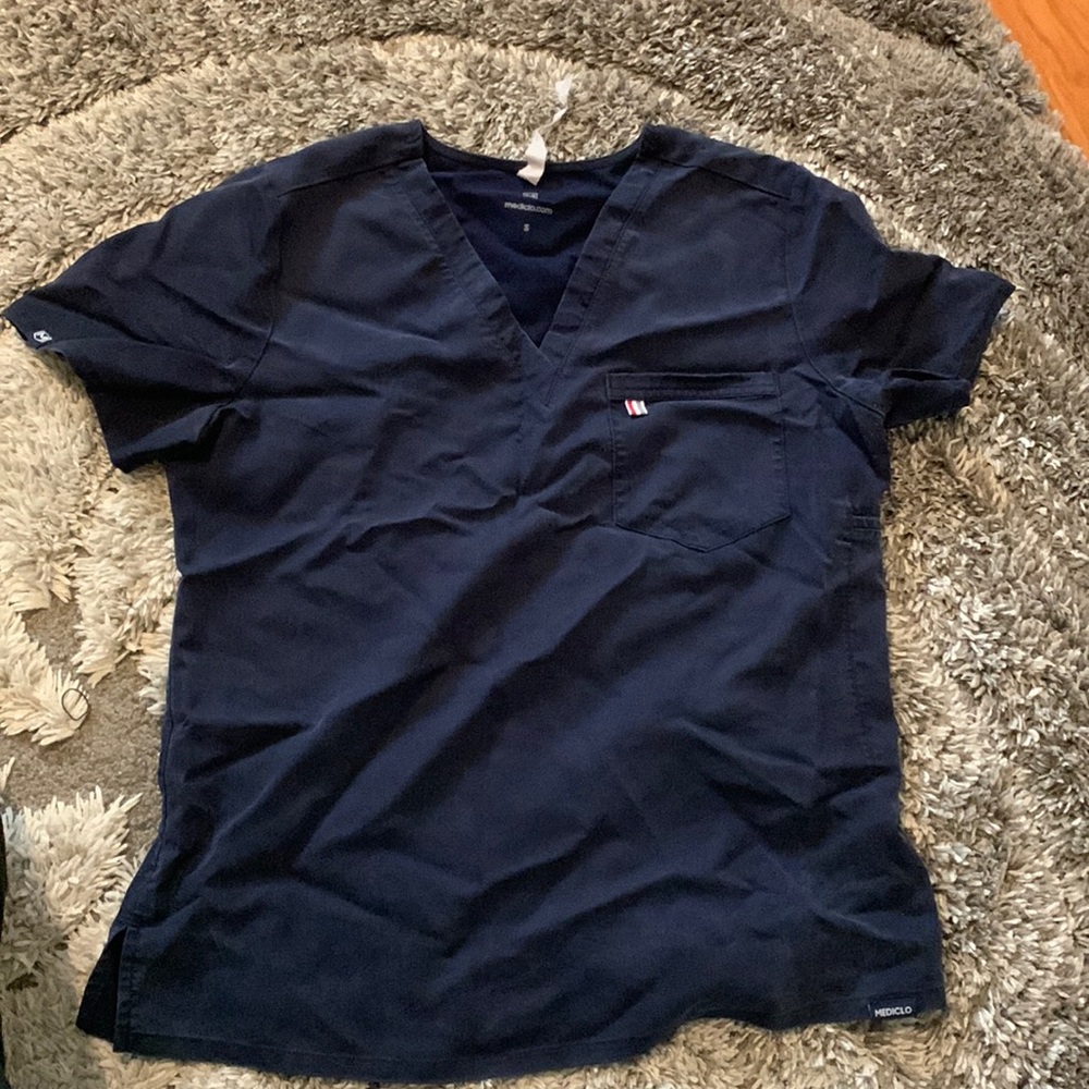 Navel blue mediclo scrub top (small)